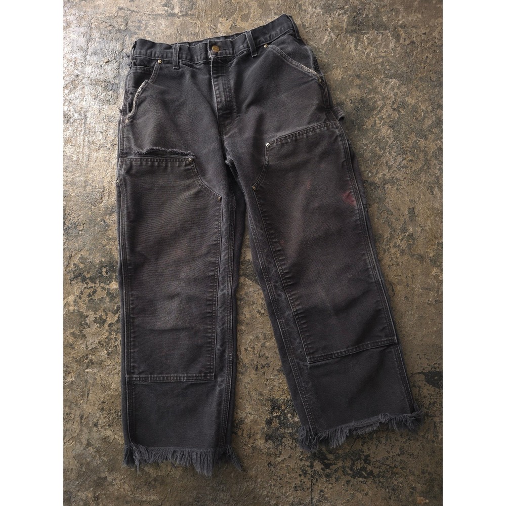 Vintage 2000s Carhartt Black Double Knee Carpenter Pants 29x24 Made in USA